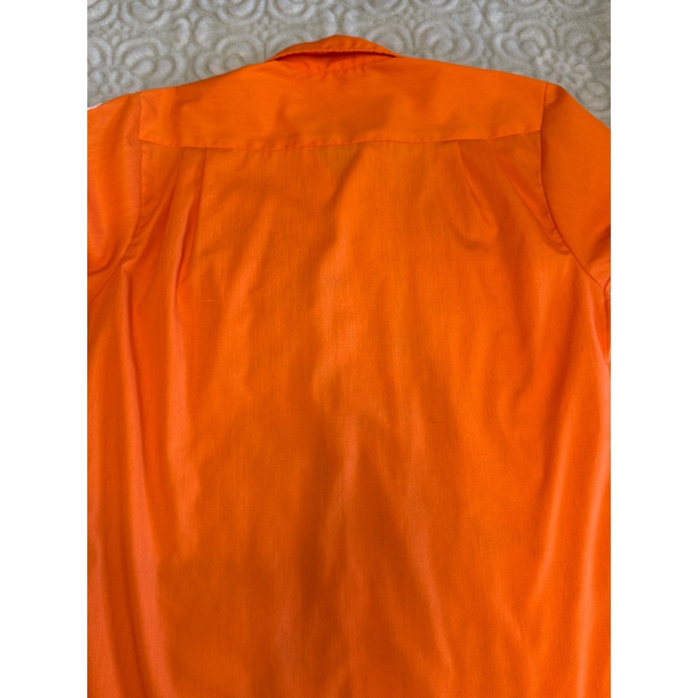Vintage 80s Caltrans Safety Orange Work Shirt Utility Heritage Workwear USA - Picture 12 of 12